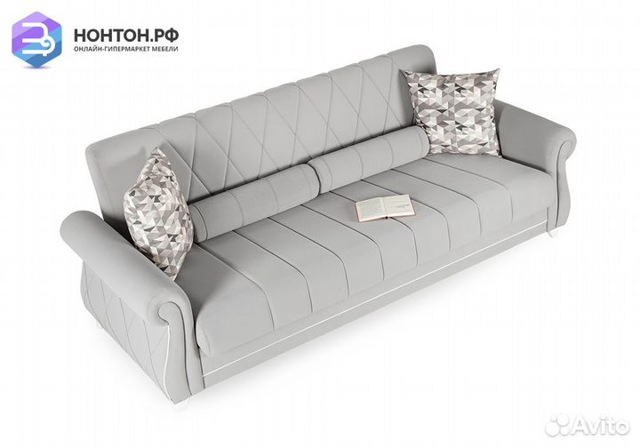 Диван книжка Роуз светло-серый