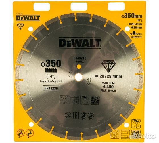 Диск алмазный (350х25.4/20 мм) dewalt DT40213