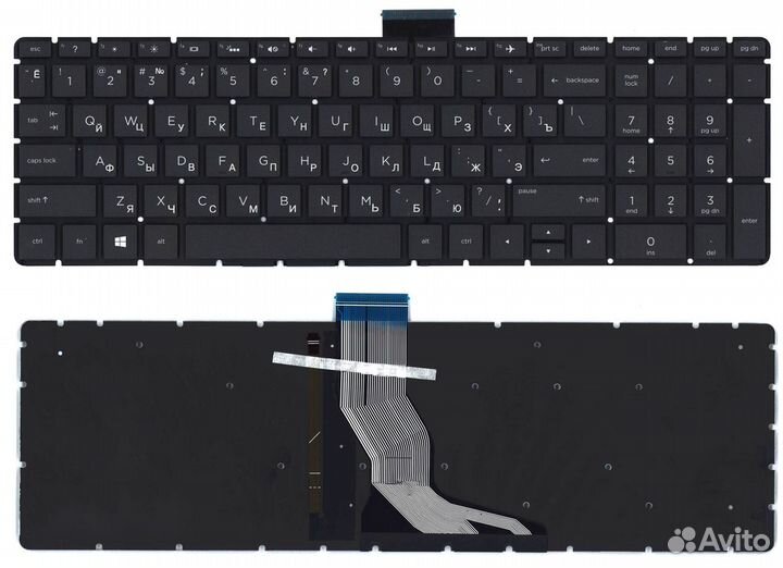 Клавиатура HP 15-BW 250 G6 черная с подсветкой
