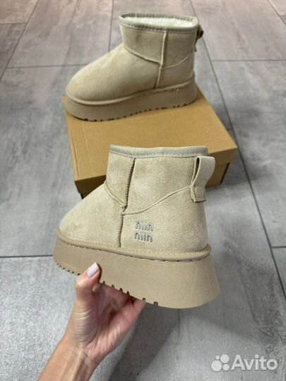 Ugg женские на платформе серые