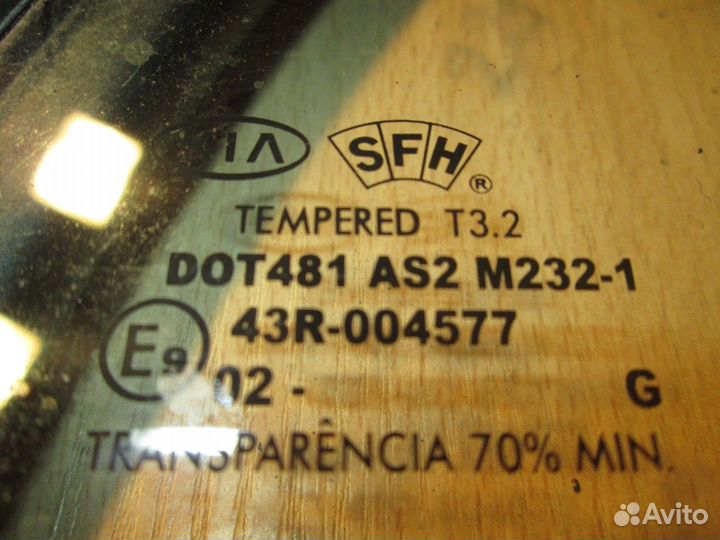 Стекло двери задней правой (форточка) (Kia Rio)