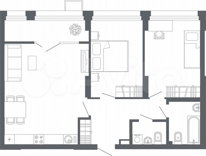 2-к. квартира, 75,1 м², 5/24 эт.