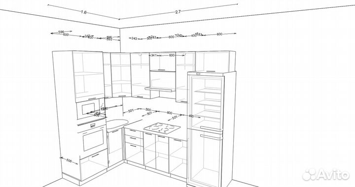 Кухня белый глянец