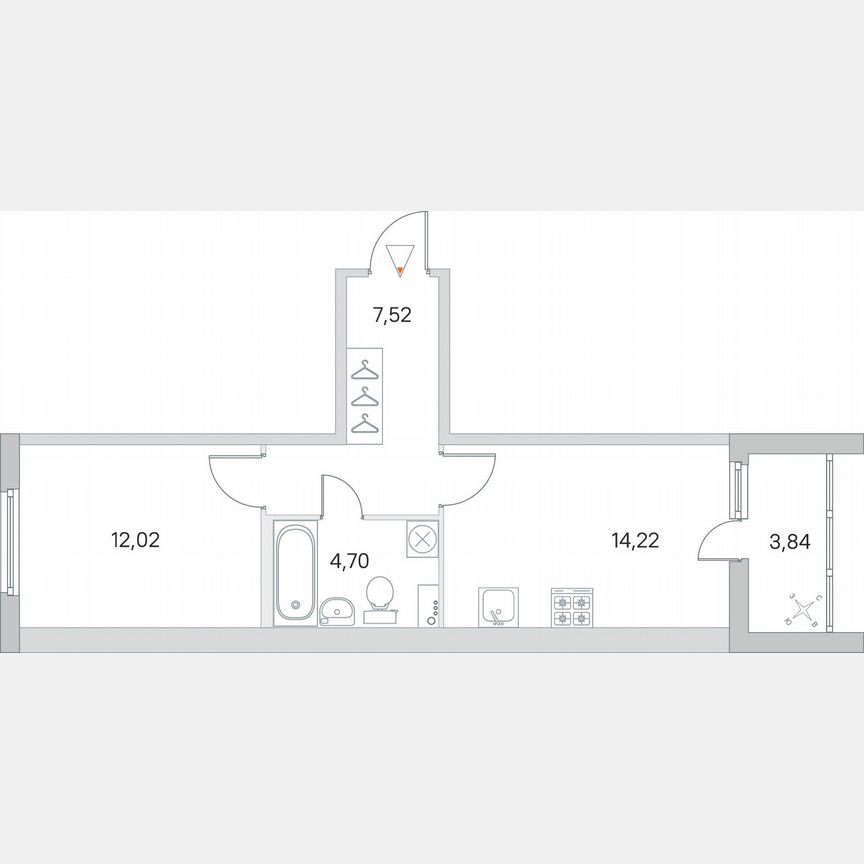 1-к. квартира, 40,4 м², 1/8 эт.