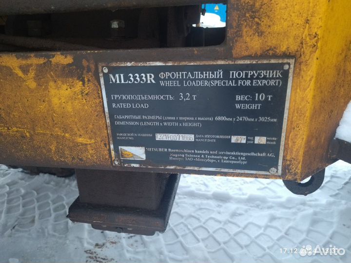 Фронтальный погрузчик Mitsuber ML333R, 2007