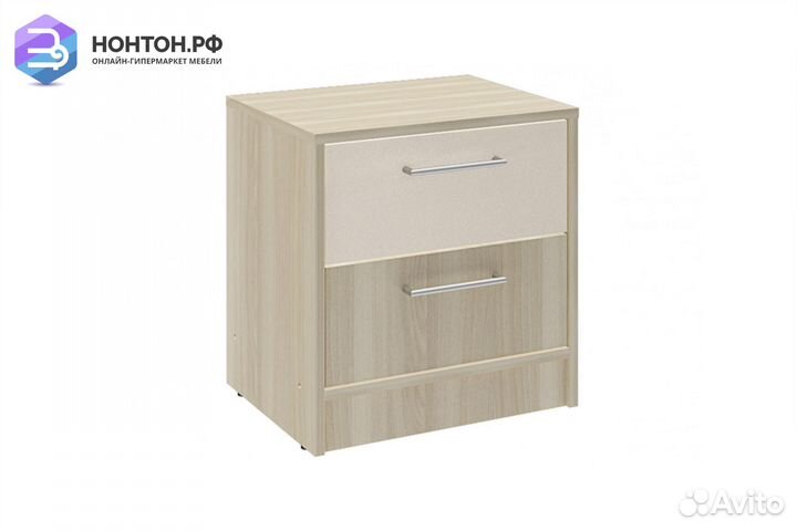 Тумба прикроватная Камила ясень светлый / бежевый