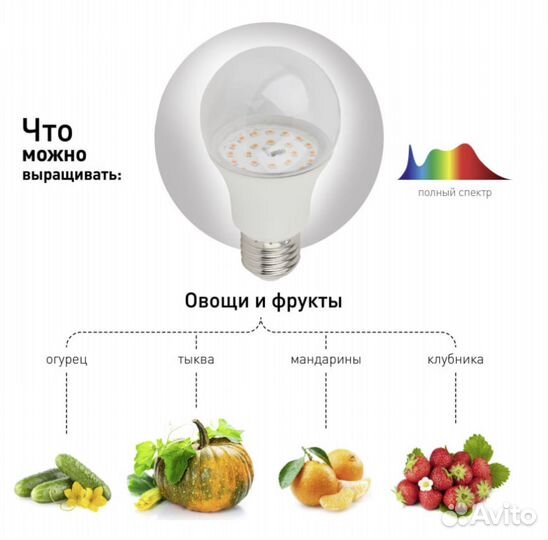 ASD/InHome фито лампа для рассады и растений 15W