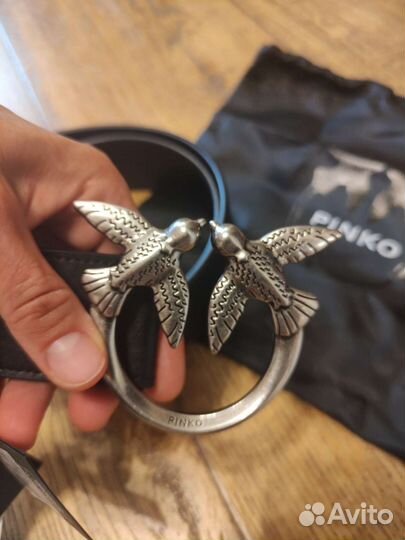 Ремень черный Pinko XS оригинал кожаный шир 4 см