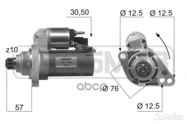 Стартер VW caddy III, golf VI, passat 1.1kw 220
