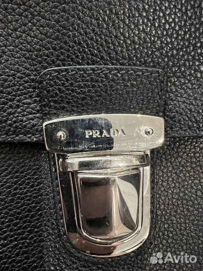 Мужской кожаный портфель Prada оригинал