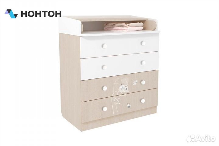 Комод French 1580 amis белый / дуб пастельный