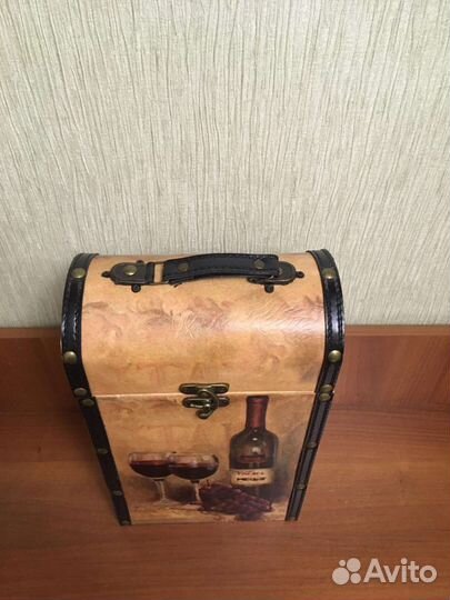 Шкатулка футляр для двух бутылок подарочная