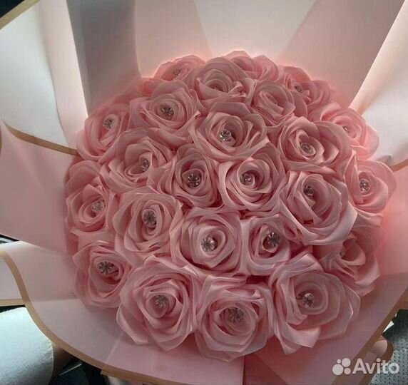 Розочки из атласных лент