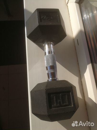 Гантель гексагональная обрезиненная kettler, 10 кг