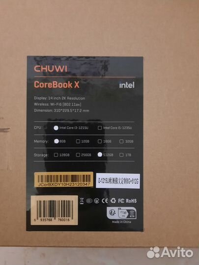 Ноутбук chuwi corebook x 14