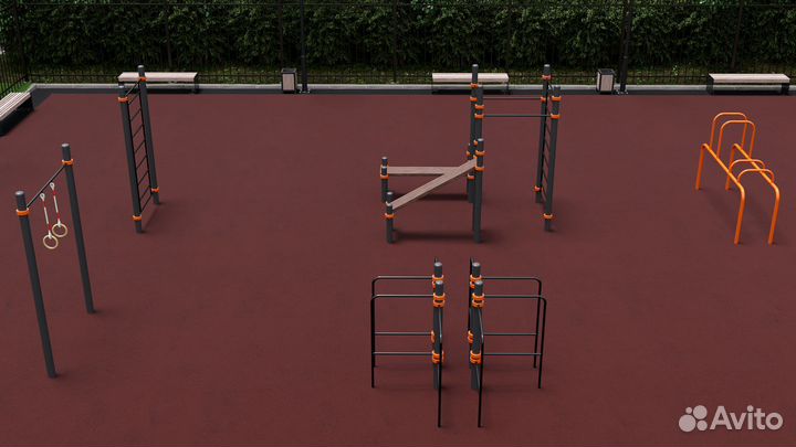 Спортивная площадка. Уличный тренажер