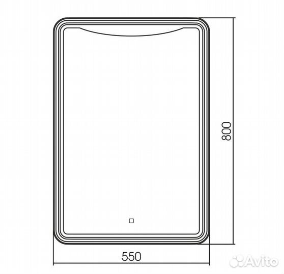 Зеркало azario Мали 550х800 c подсветкой и диммер