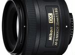 Объектив Nikon 35mm f/1.8G AF-S DX Nikkor, черный