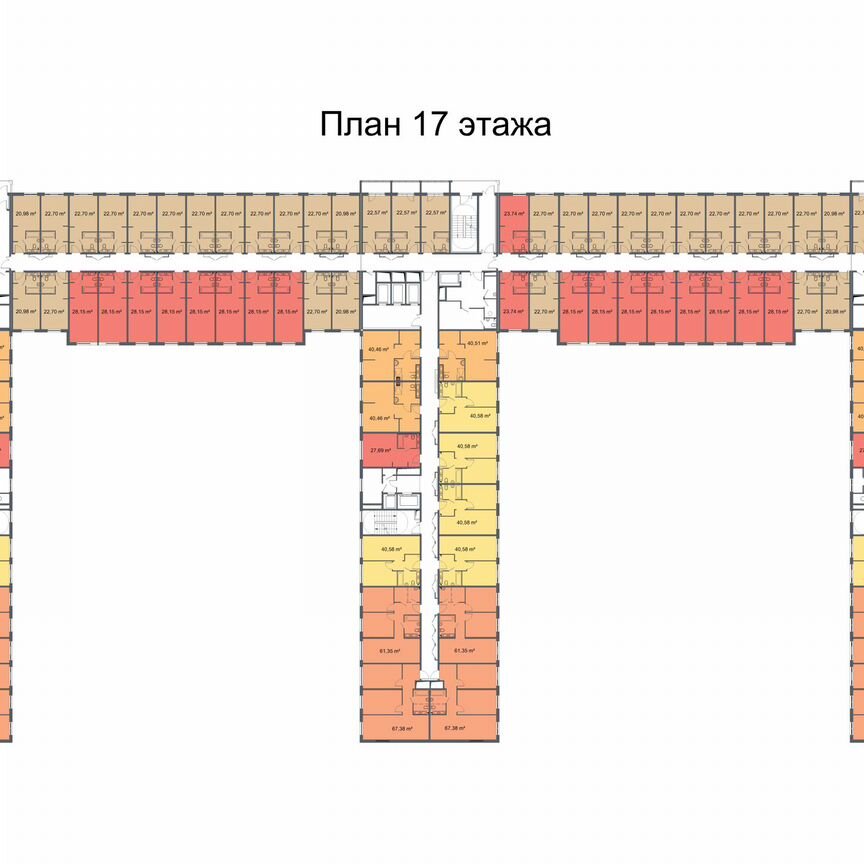 3-к. апартаменты, 61,4 м², 18/24 эт.