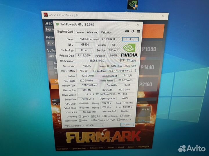 Видеокарта Palit GeForce GTX 1060 6Gb Dual
