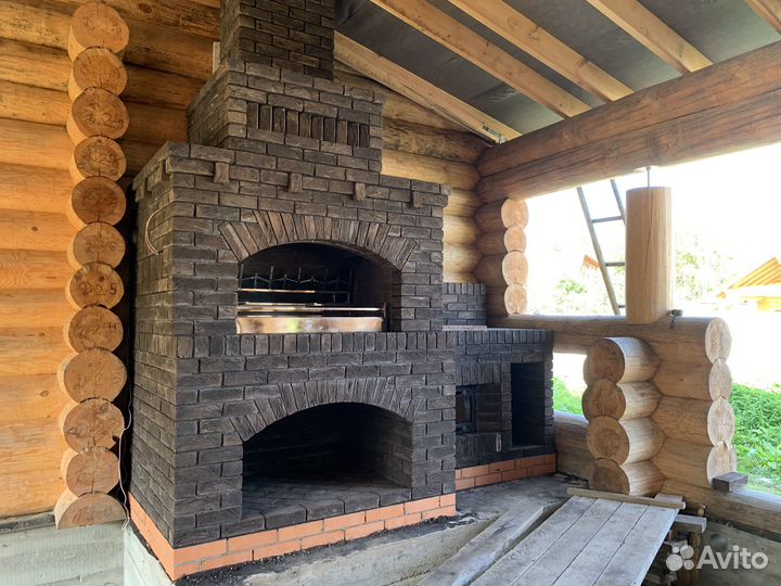 Барбекю комплекс из кирпича / Мангальная зона