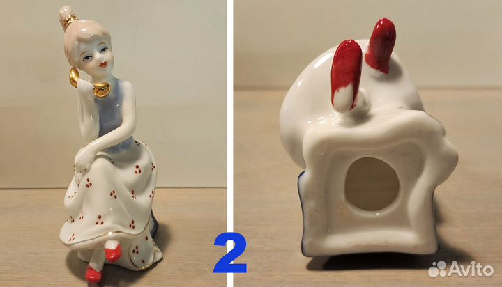 Статуэтки фарфоровые, Олимпийский мишка, лфз