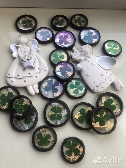 Клевер четырехлистный Талисман в стекле