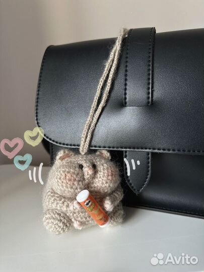 Вязаный брелок обвес хомяк