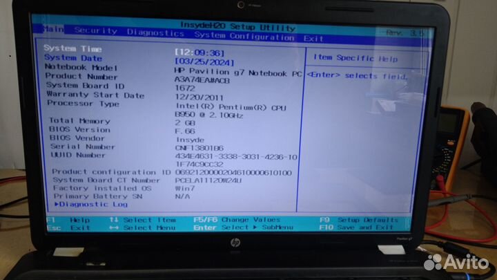 HP Pavilion G7 дисплей в сборе с петлями
