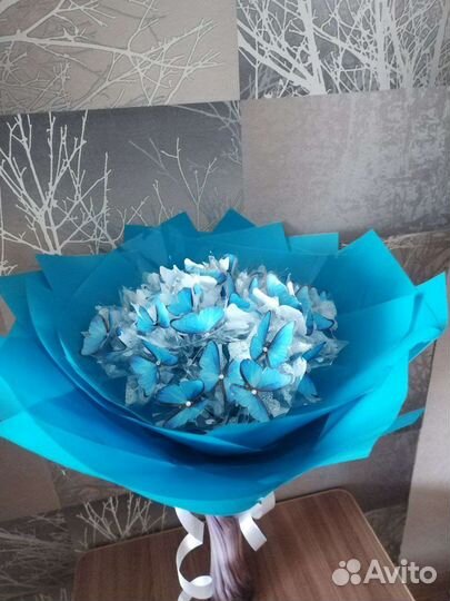 Букеты из бабочек с подсветкой ручной работы