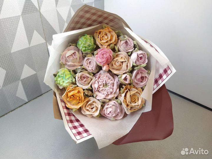 Букет из зефира. Цветы из зефира