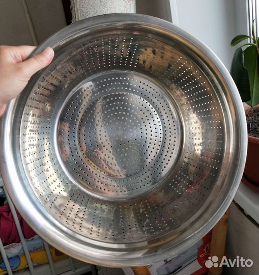 Большой дуршлаг, нержавейка