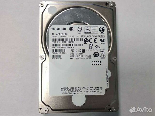 Жесткий диск SAS Toshiba 300 Gb Al14seb030n