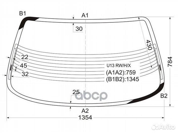 Стекло заднее (Цвет зеленый/ Обогрев) Nissan