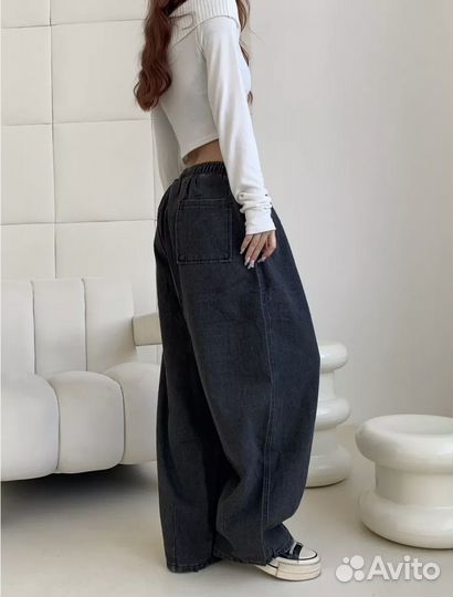 Оверсайз джинсы трубы