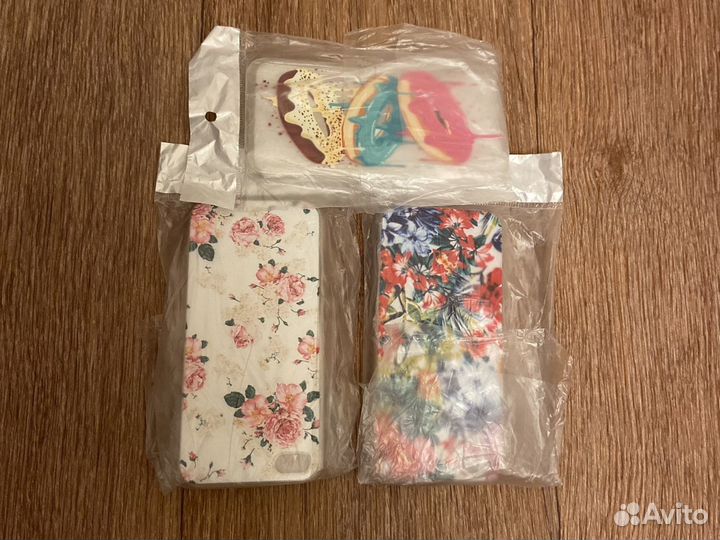 Чехол на iPhone 5 5s se TPU прозр. с рисунком 3шт