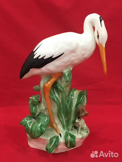 Статуэтка фарфоровая. Цапля на болоте. СССР