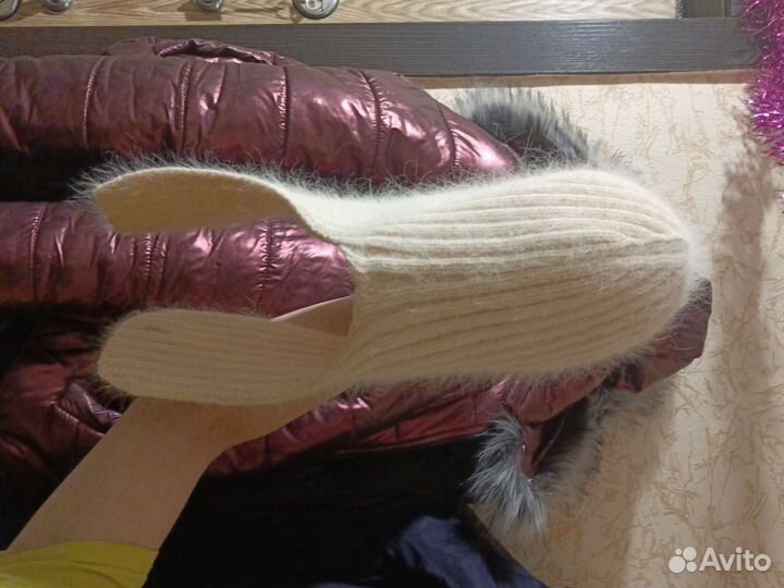 Шапка ушанка женская вязаная