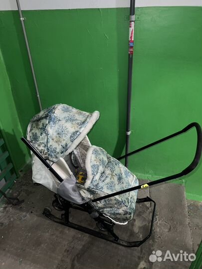 Санки коляска nika снежинки