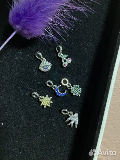 Серьги Pandora «кольца для шармов»