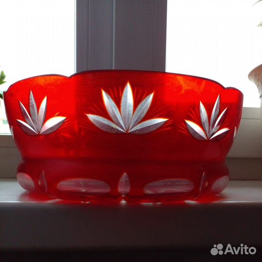 Салатник ваза рубиновое стекло СССР