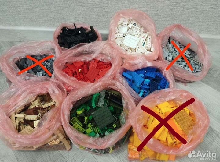 Lego оригинальное разобранное по цветам