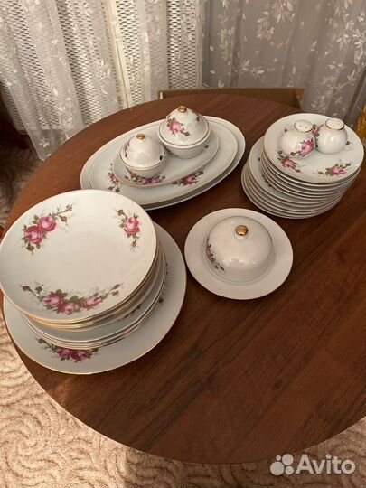 Сервиз столовый роза ГДР на 6 персон