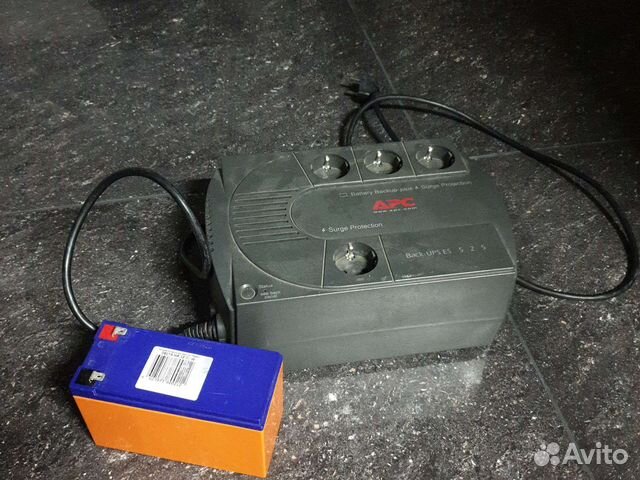 Ибп бесперебойник APC BE525-RS + аккум Delta hr 12