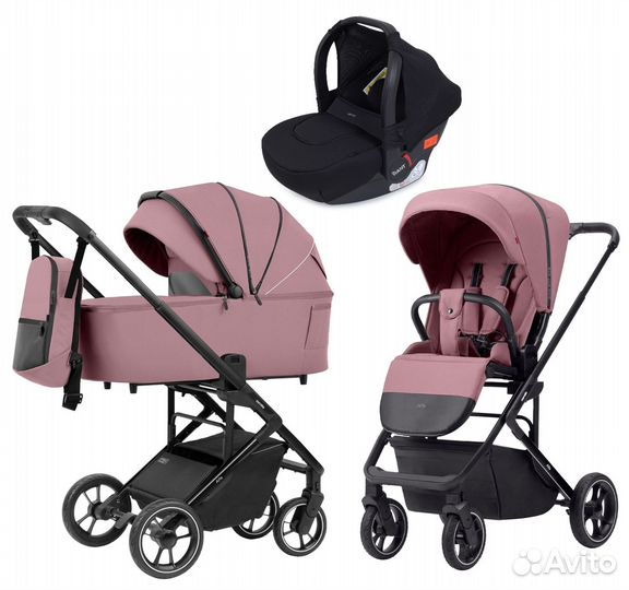 Коляска 3в1 Carrello Alfa 2024 Rouge Pink