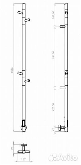 Полотенцесушитель электрический Vincea VTD-1DCE