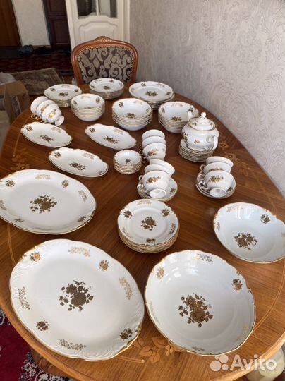 Сервиз столовый «Золотая роза» на 12персон Чехия