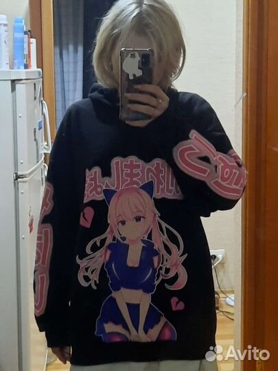 Худи, аниме принт