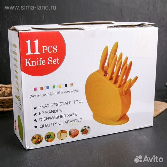 Набор кухонных принадлежностей на подставке, 8 нож