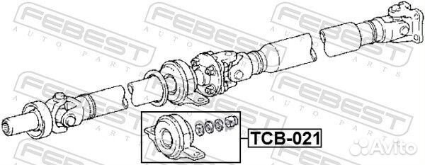 Подшипник опоры карданного вала Febest TCB-021